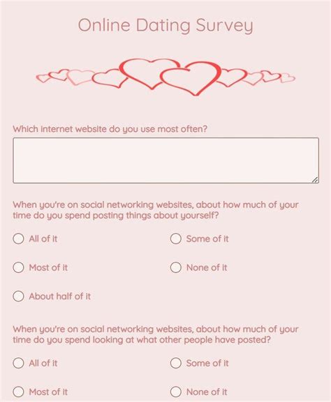 online dating survey questions